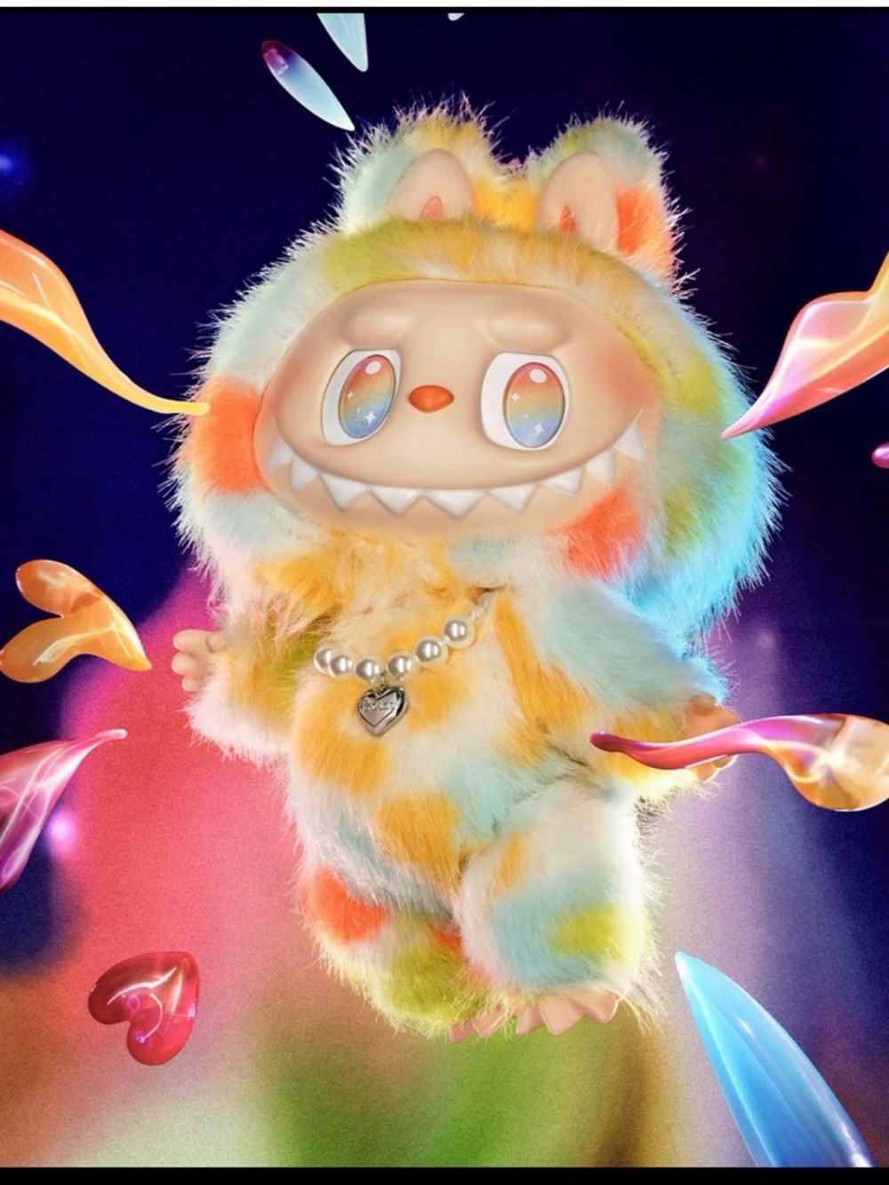 Plush Fantasy Monster Figure - Multicolor Fur